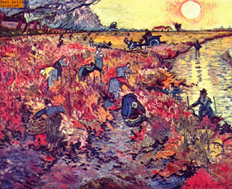 Die roten Weingärten nach van Gogh Gemäldeimitation